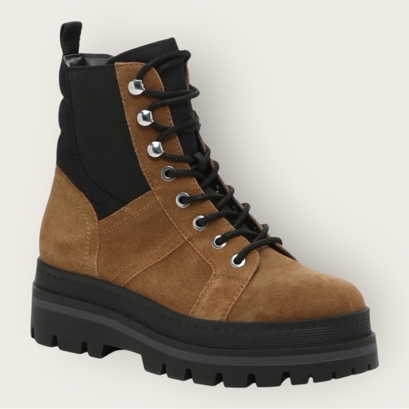 Marc Fisher Sashia Platform Combat Boot Expresso Size 7.5 NEW - Picture 1 of 10